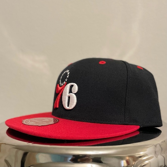 🔔 Philadelphia 76ers Red & Black Wool Fitted - Picture 3 of 8